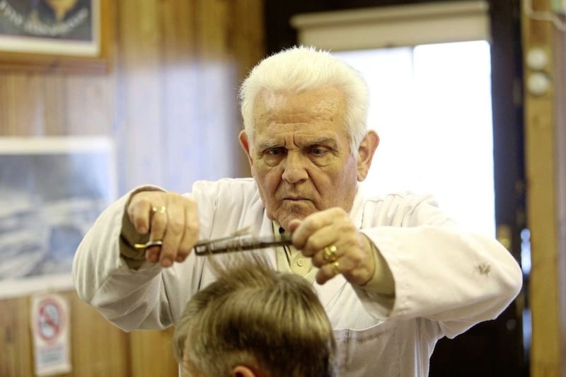 Dermot Collins hangs up his scissors after cutting hair in Kilkeel since the 1950&#39;s Picture Mal McCann. 