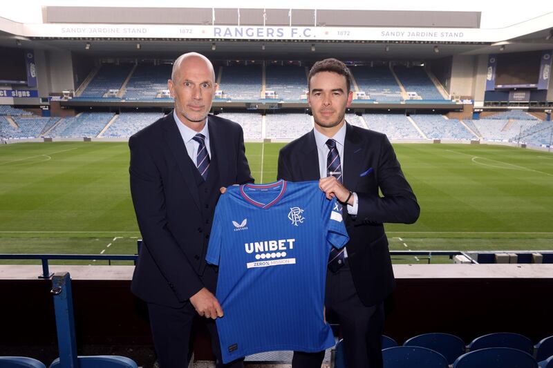 CEO James Bisgrove (right) spoke of new disabled spaces at Ibrox (Steve Welsh/PA)