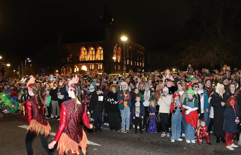 On the Derry Halloween carnival parade in the city on Thursday night. Picture Margaret McLaughlin  31-10-24