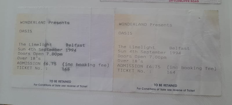 September 1994 saw the debut Belfast performance of Oasis at The Limelight, with tickets a mere £6.75