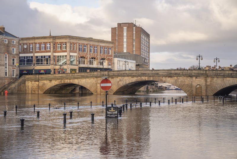 Flooding in York where the River Ouse burst its banks