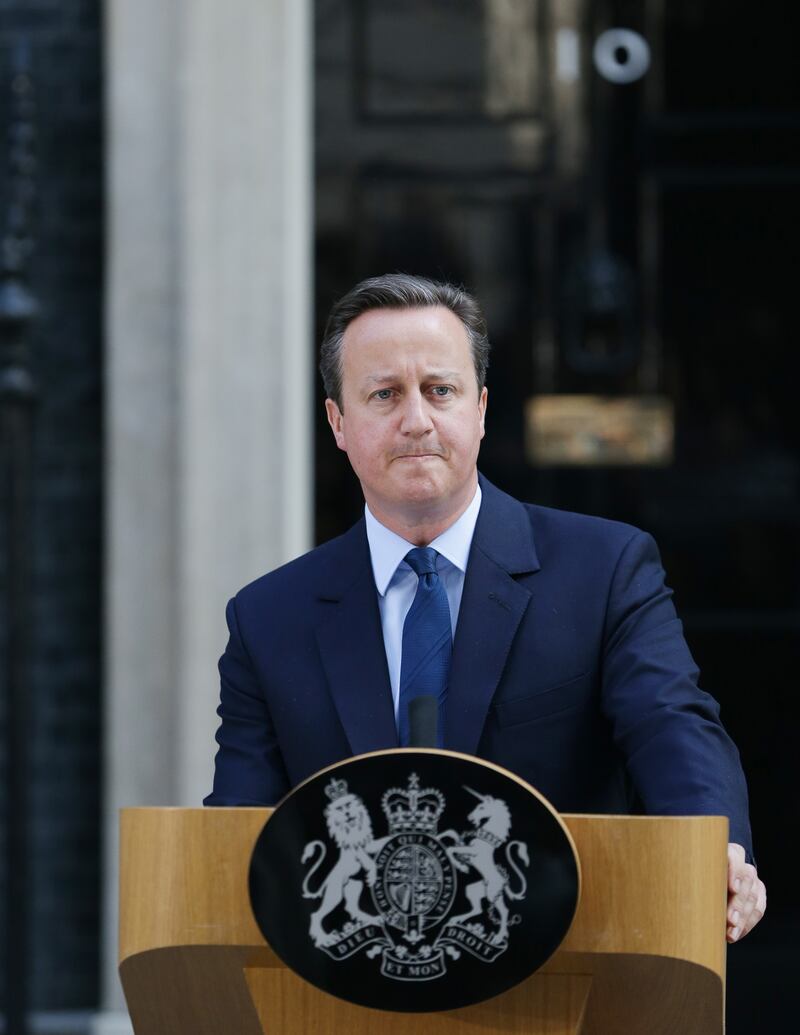 Prime Minister David Cameron announces his resignation after the UK votes to leave the European Union