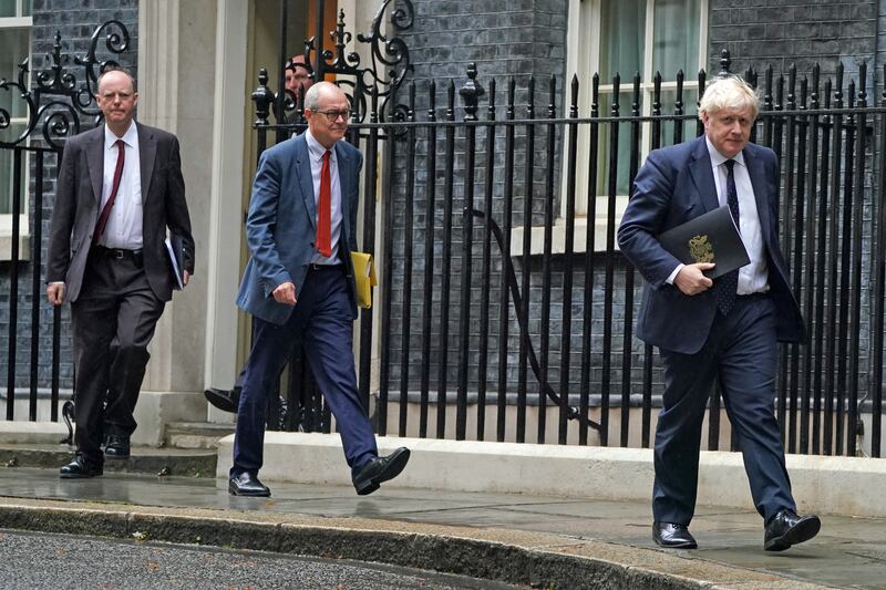 Then chief medical officer for England Chris Whitty, then chief scientific adviser Sir Patrick Vallance and then prime minister Boris Johnson