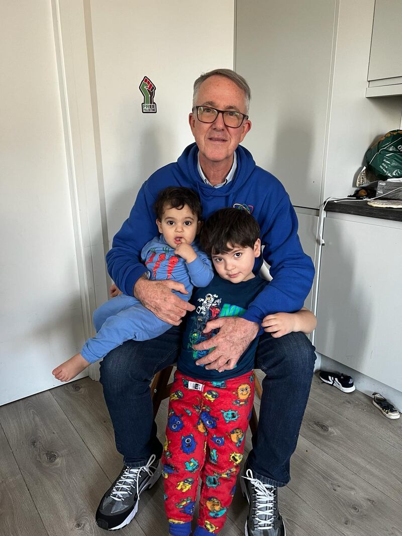 Fred Rooney pictured in Dublin with Khalid's children Sara and Ali.