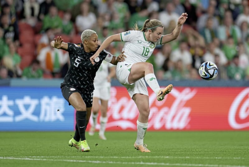 Republic of Ireland&#39;s Kyra Carusa (right) was one of Ireland&#39;s better performers 