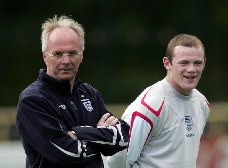 Eriksson worked with a so-called “golden generation” of England players, including Wayne Rooney