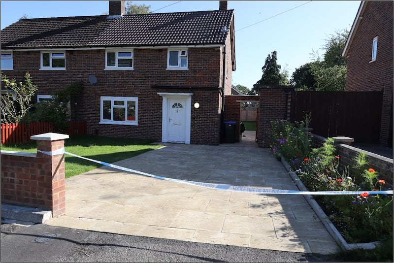 The family home on Hammond Road in Woking, Surrey, where the body of 10-year-old Sara Sharif was found