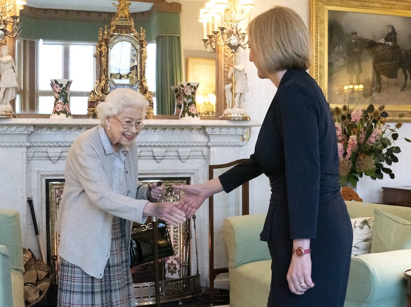 The late Queen at an audience in Balmoral Castle with Liz Truss, where she invited her to become prime minister and form a government