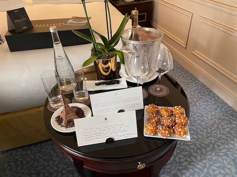 Guests are greeted with gifts to add to the decadence of their trip