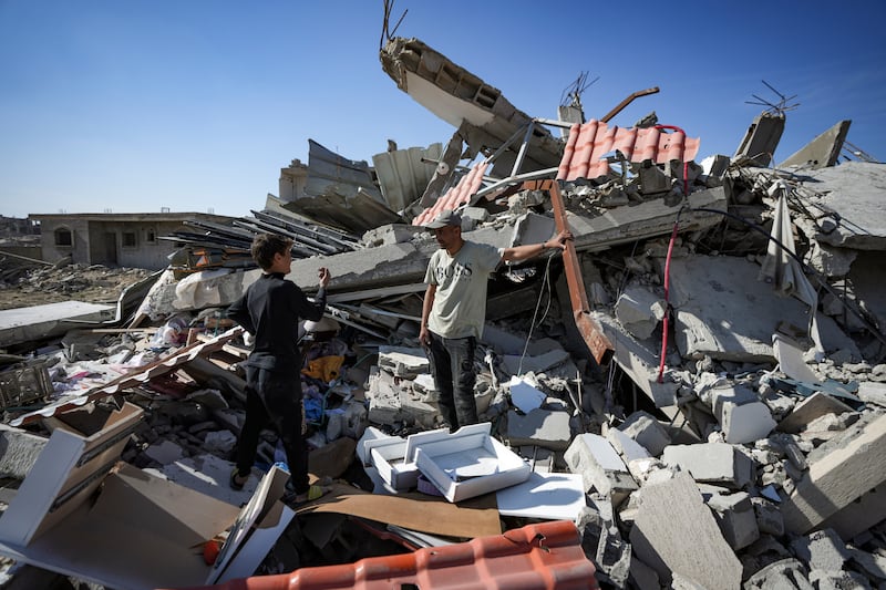 Palestinians have returned to their homes destroyed and possessions obliterated (AP)