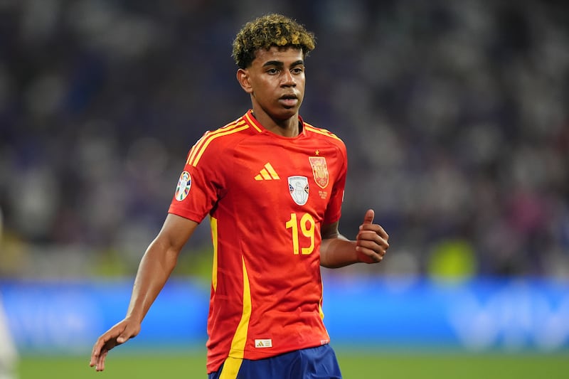 Spain’s Lamine Yamal during Euro 2024 semi-final win over France.