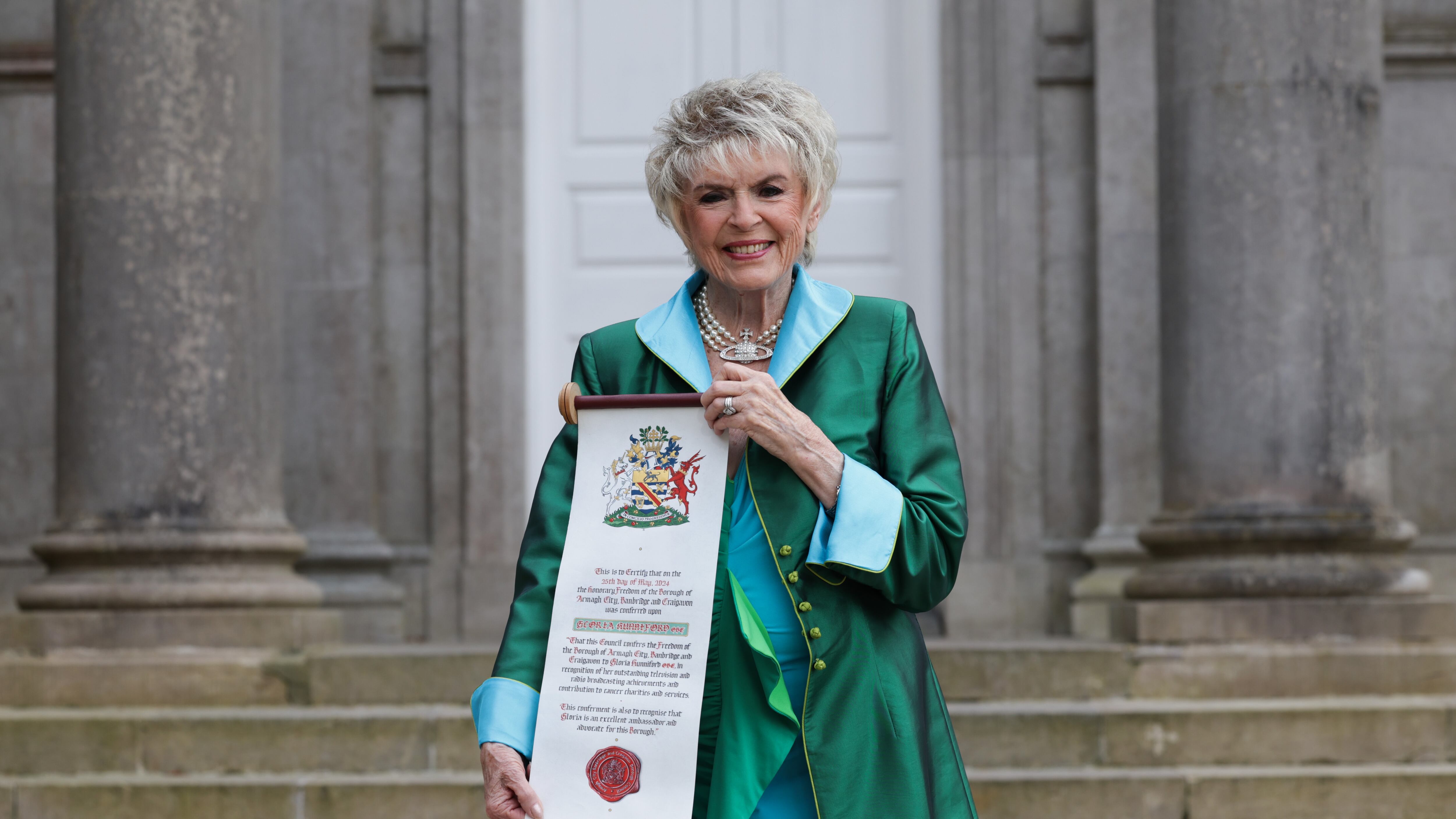 Gloria Hunniford became the first woman to be granted the freedom of the Armagh City, Banbridge and Craigavon Borough