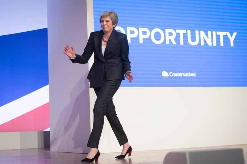 Theresa May danced to Abba as she took to the stage for her Conservative conference speech in 2018