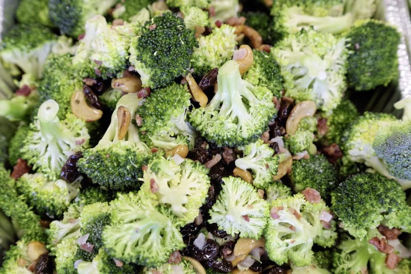 Broccoli salad with nuts and berries 