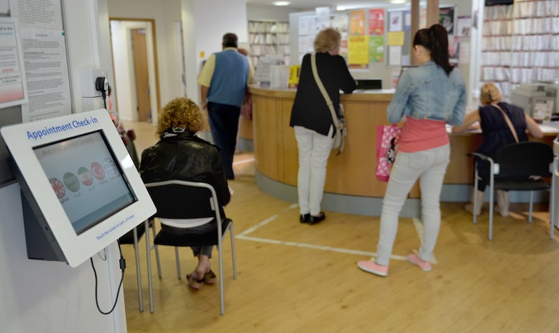 Stock image of patients in a waiting room as the global IT outage affected some GP appointments