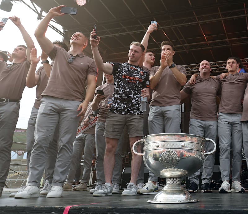 Armagh’s Justin Kieran  pictured during The Armagh homecoming at the Athletic grounds.
Picture Colm Lenaghan