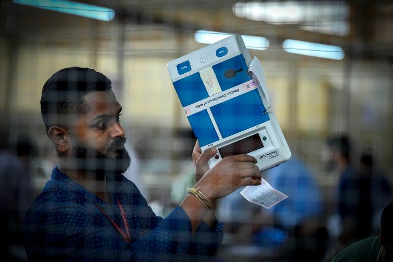 The counting of votes is well under way in India’s election (Anupam Nath/AP)