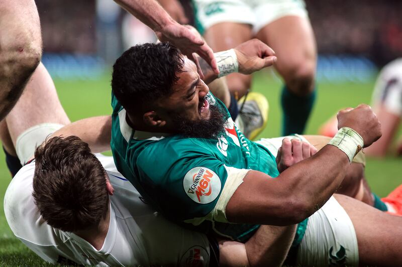 Bundee Aki was among the try scorers for Ireland