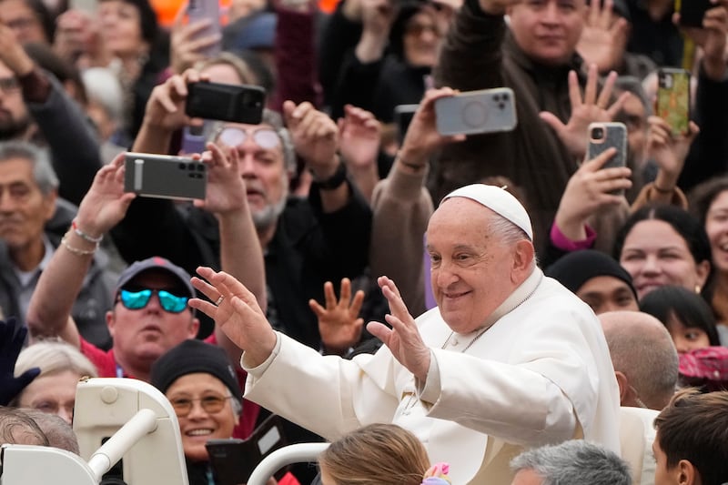 Pope Francis delivered his weekly general audience in St Peter’s Square at The Vatican (AP)