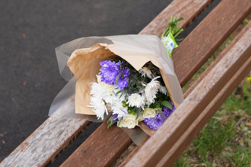 A floral tribute left near to the scene in Plaistow, east London