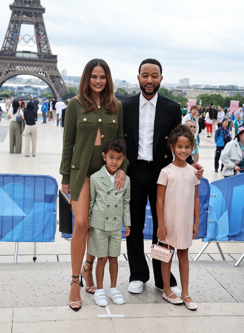 John Legend and Chrissy Teigen with children Luna and Miles