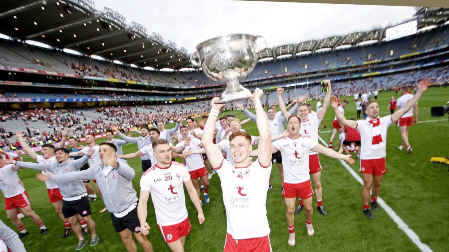 Tyrone&#39;s Conor Meyler lifts the Sam Maguire after their win over Mayo in the All-Ireland SFC final at Croke Park. How many of the Red Hands will feature in your All-Star selections? 						Picture: Philip Walsh. 