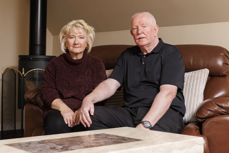 Alex McKay, the nephew of murdered taxi driver George Murdoch, and his wife Robina in Banchory, Aberdeenshire