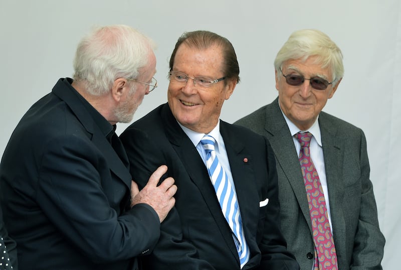 Sir Michael Caine, Sir Roger Moore and Sir Michael Parkinson