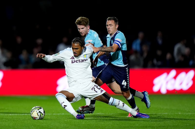 Kadan Young, left, impressed on his Villa debut