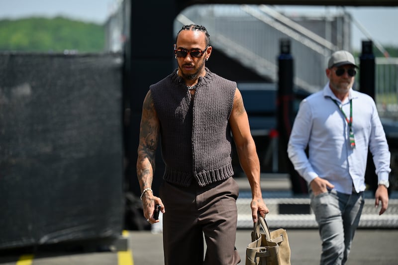 Lewis Hamilton has arrived in the paddock ahead of the Hungarian Grand Prix (Denes Erdos/AP)