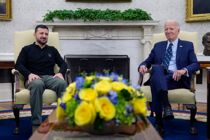 Ukrainian President Volodymyr Zelensky presented his ‘victory plan’ to President Joe Biden in Washington last week (Susan Walsh/AP)