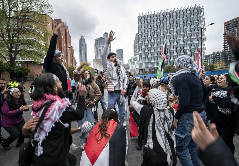 The Palestine Solidarity Campaign rally took place in central London