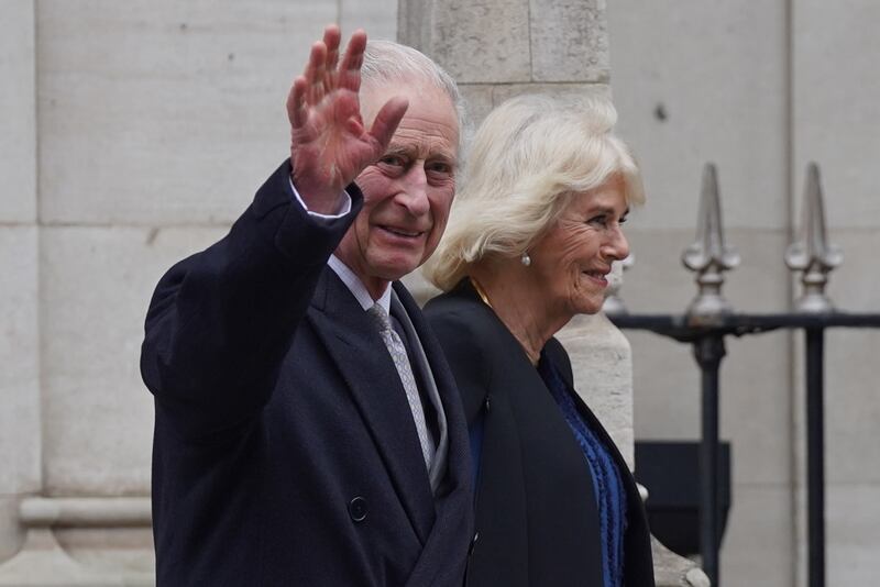 The King leaving the London Clinic on January 29 after spending three nights in hospital following treatment for an enlarged prostate