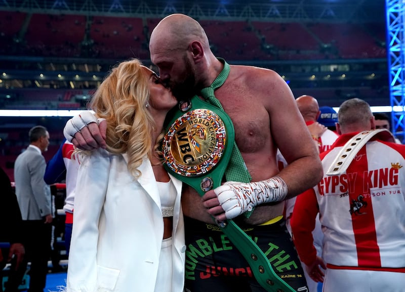 Tyson Fury with his wife Paris in 2022