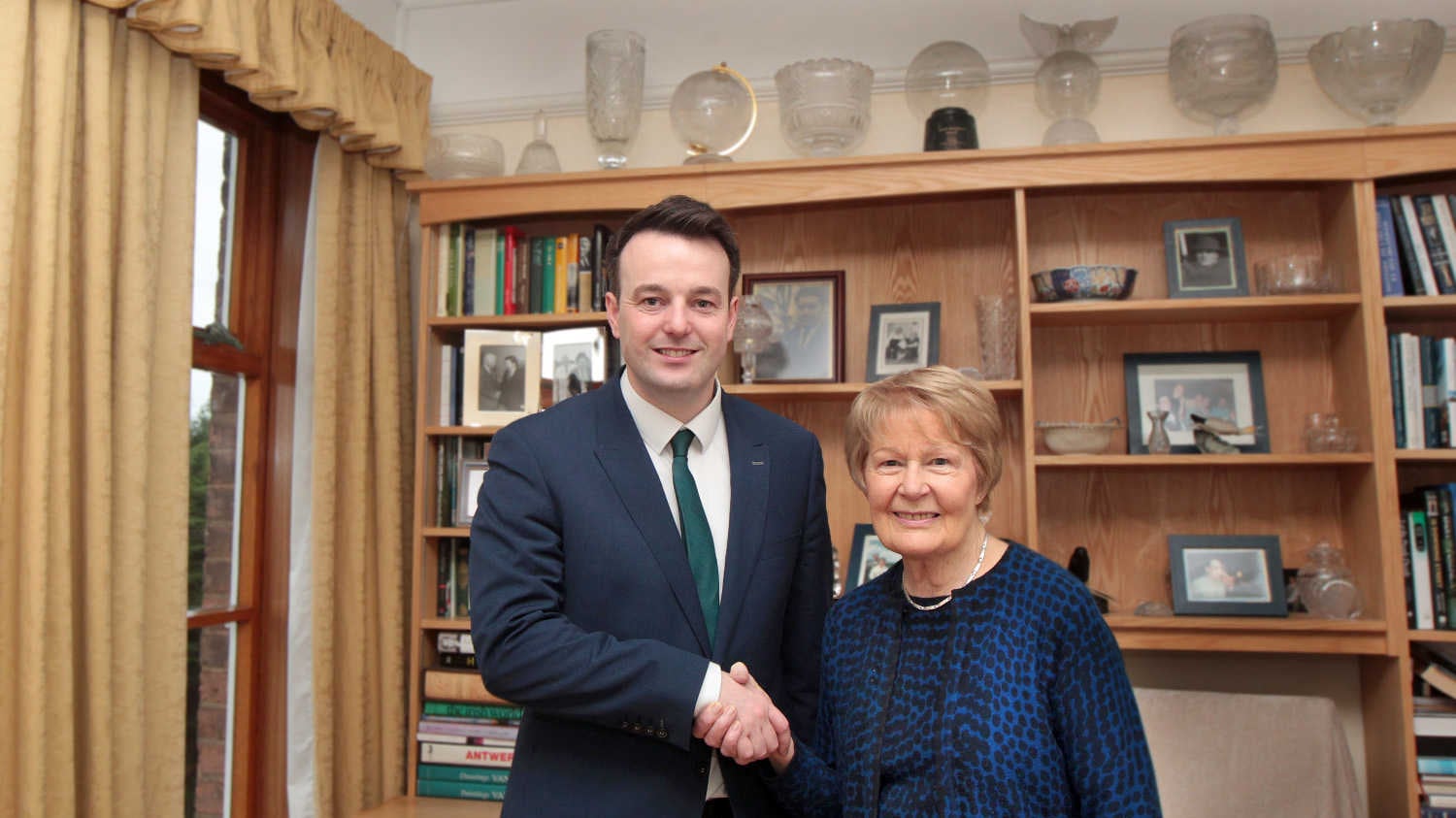 &nbsp;SDLP leadership candidate Colum Eastwood with Pat Hume, wife of party founder and former leader John Hume. Picture by Margaret McLaughlin