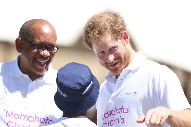 Harry with Prince Seeiso of Lesotho during the opening of the Sentebale Mamohato children’s centre in 2015