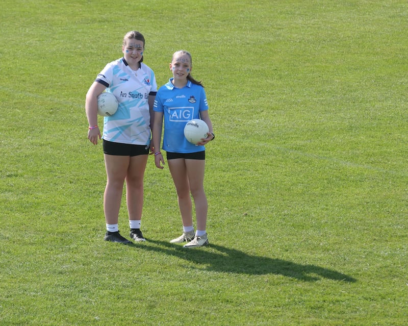 Tori Crawford and Megan Skeffington who have recently completed a journey around the country to raise awareness around autism acceptance within the GAA, and funds for Autism NI and AsIAm.ie by kicking a point in all 32 county GAA grounds.
PICTURE COLM LENAGHAN