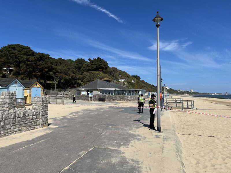 Police at Durley Chine beach in Bournemouth