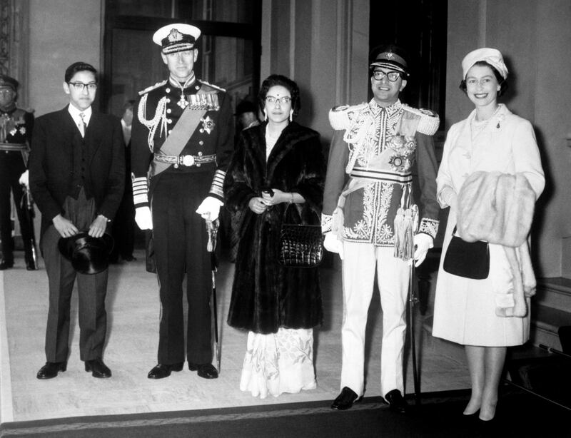 The late Queen welcomed King Mahendra of Nepal, his consort Queen Ratna and Crown Prince Birendra to Buckingham Palace for a state visit to the UK in 1960