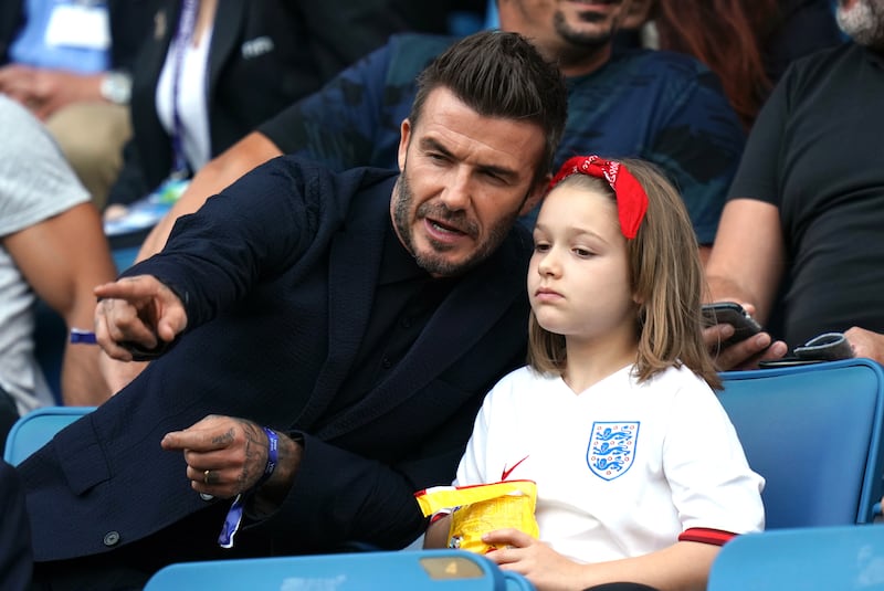 David Beckham and daughter Harper in 2019