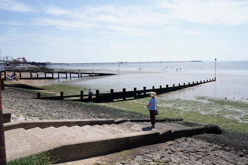 People enjoy the warm weather at Southend-on-Sea