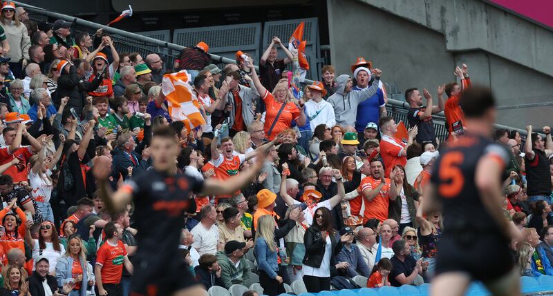 Armagh Fans  during Saturday’s All-Ireland SFC semi-final at Croke Park in Dublin. 
PICTURE COLM LENAGHAN