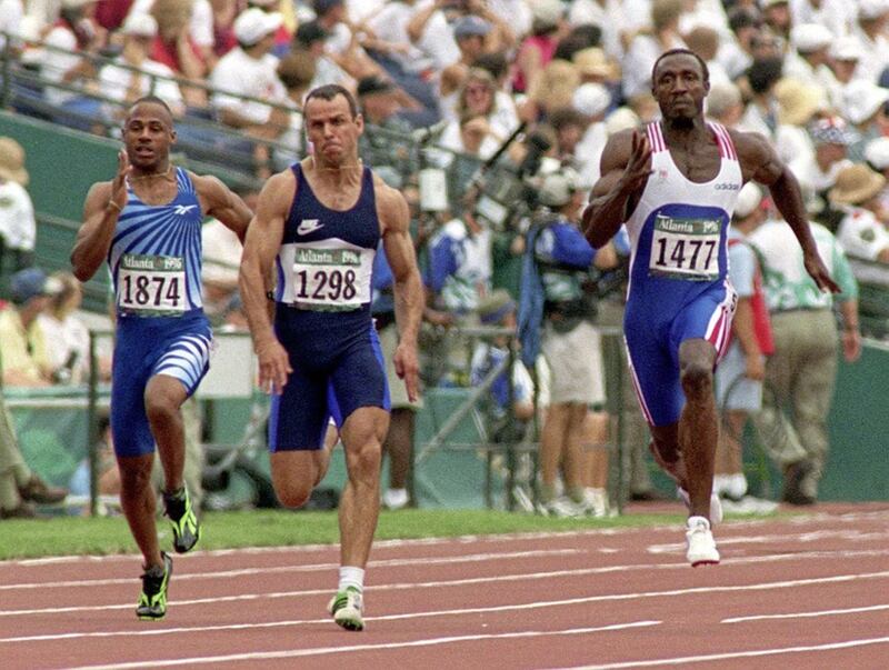 Linford Christie, pictured mid-race, says his career highlights were winning the Olympics and World Championships. Picture by John Giles/PA 