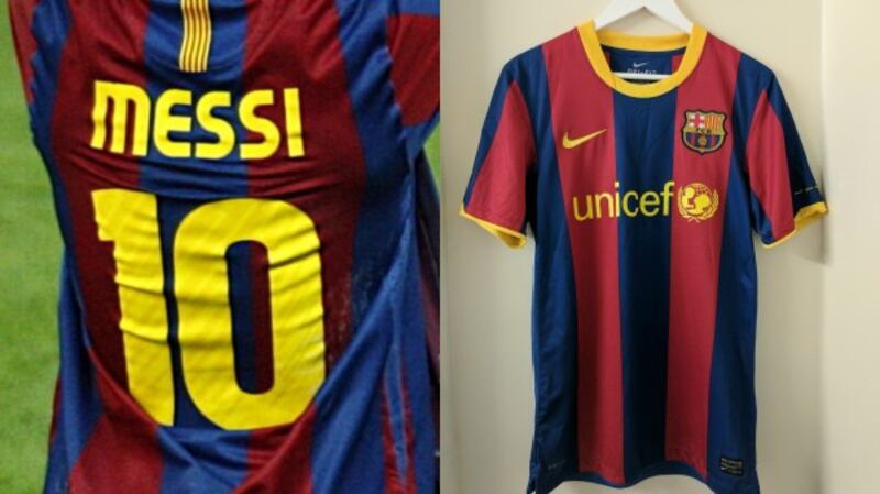 Barcelona's shirt from the 2011 Champions League final