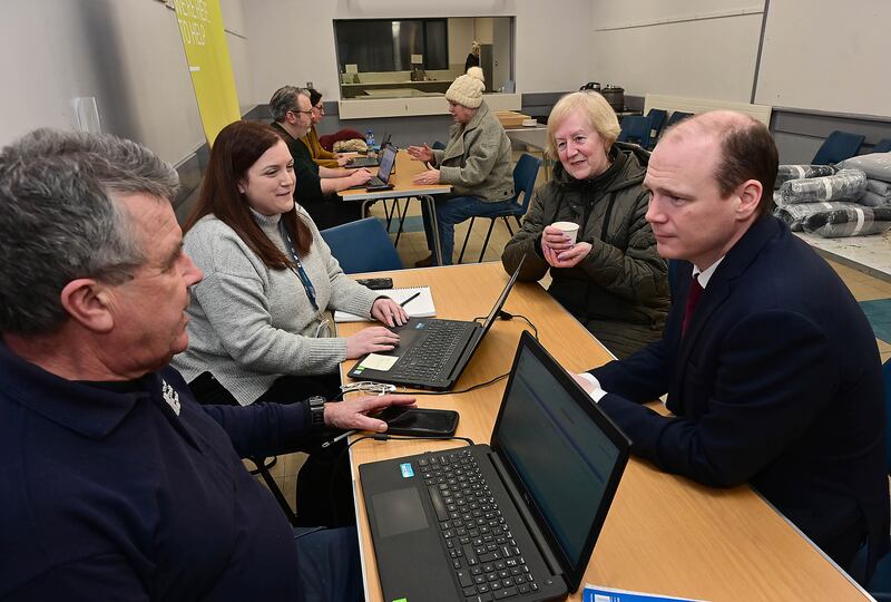 Communities Minister Gordon Lyons visits a community centre in  Carryduff. PICTURE: DFC