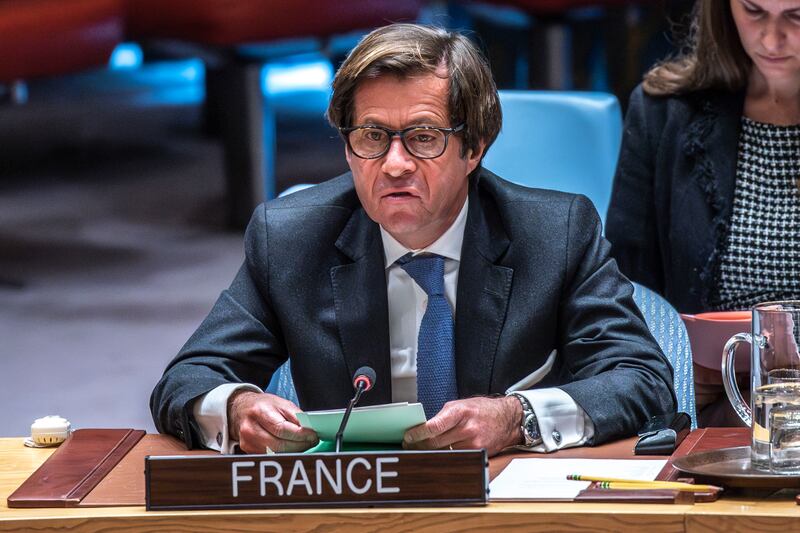 French ambassador to the UN Nicolas de Riviere (AP Photo/Eduardo Munoz Alvarez)