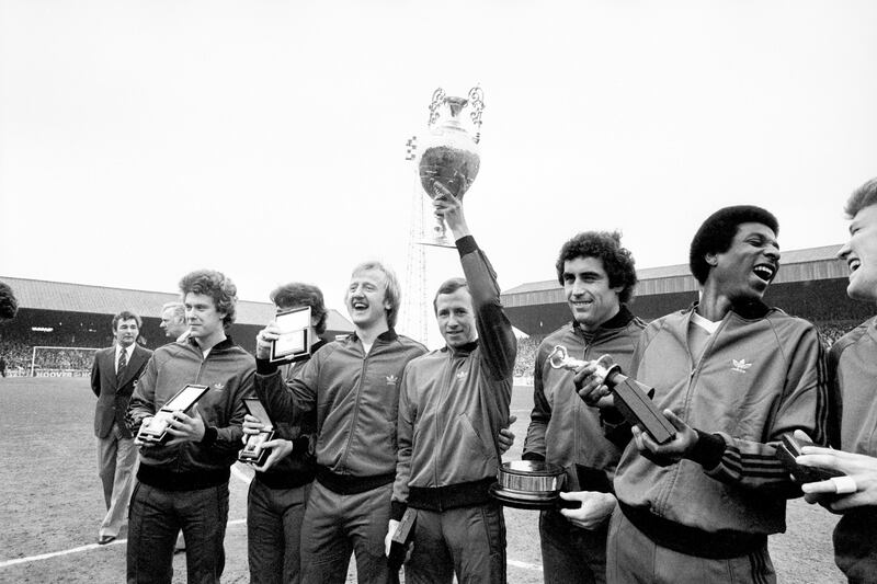 Anderson (2nd right) won the 1978 First Division title with Forest