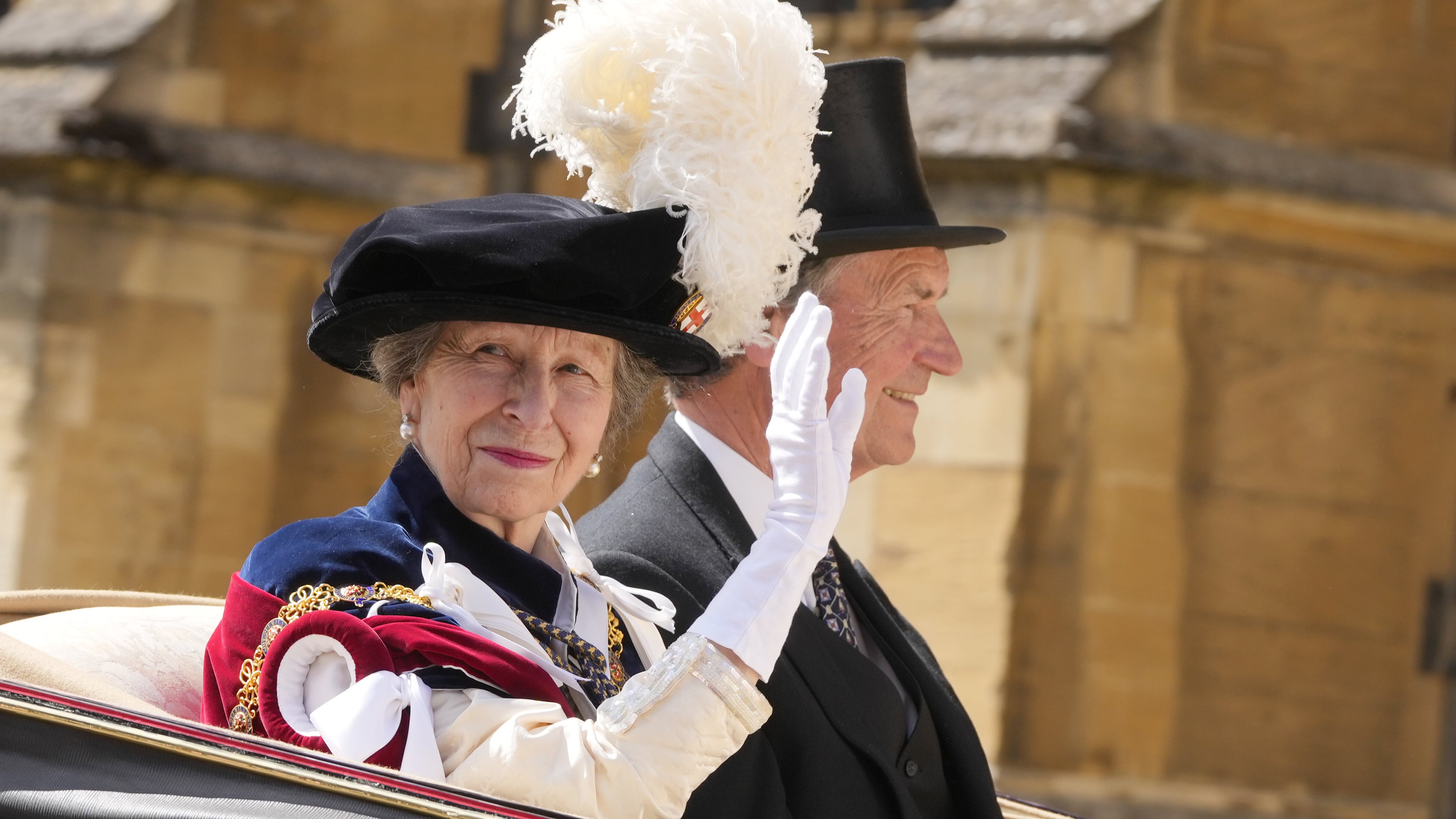 The Princess Royal after attending the annual Order of the Garter Service at St George’s Chapel
