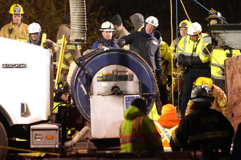 The manhole-sized opening had not been seen by hunters and restaurant workers who were in the area in the hours before Ms Pollard’s disappearance (Gene J Puskar/AP)