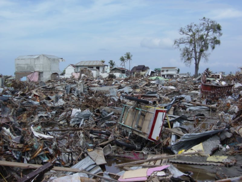 Handout picture of the aftermath of the Boxing Day tsunami in Banda Aceh, Indonesia. (ShelterBox)